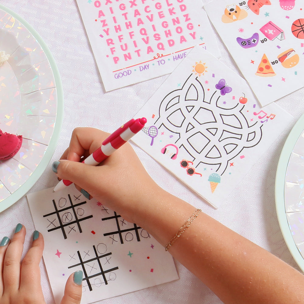 Big Dot of Happiness Girl Birthday Beverage Game Napkins, Pink Birthday Party Game and Activities, 4.75 x 4.75 Folded Napkins, 3-ply, Set of 5 Game Kid Napkins, 25 ct