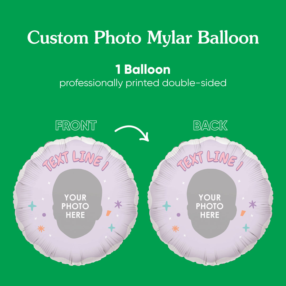 Custom Face Balloon - Pink Birthday - Double Sided - 1 Ct