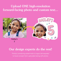 Custom Face Pink Birthday Age Temporary Tattoos - 12 Ct