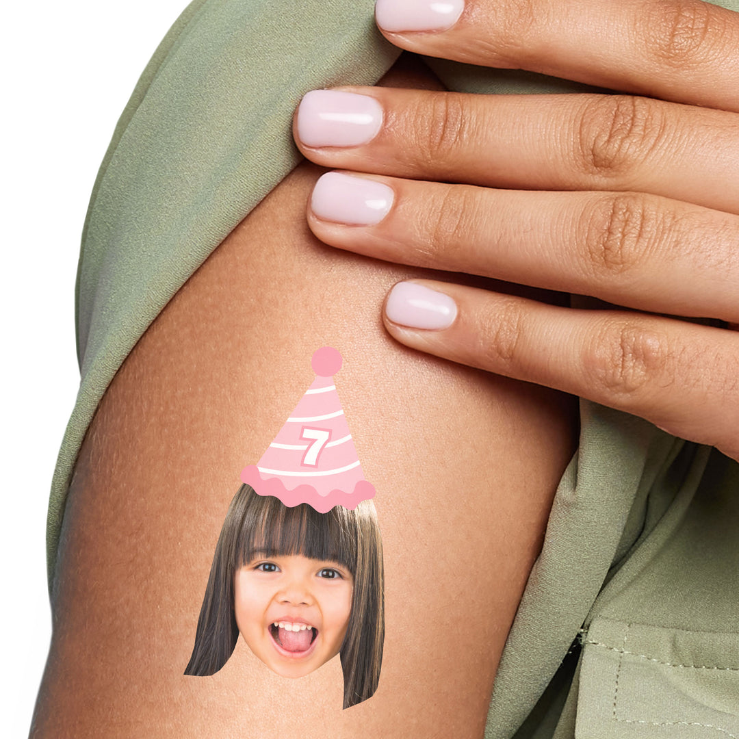 Custom Party Hat Temporary Tattoos - 12 Ct