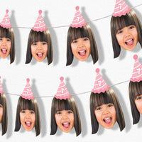 Custom Face Birthday Hat Garland Banner