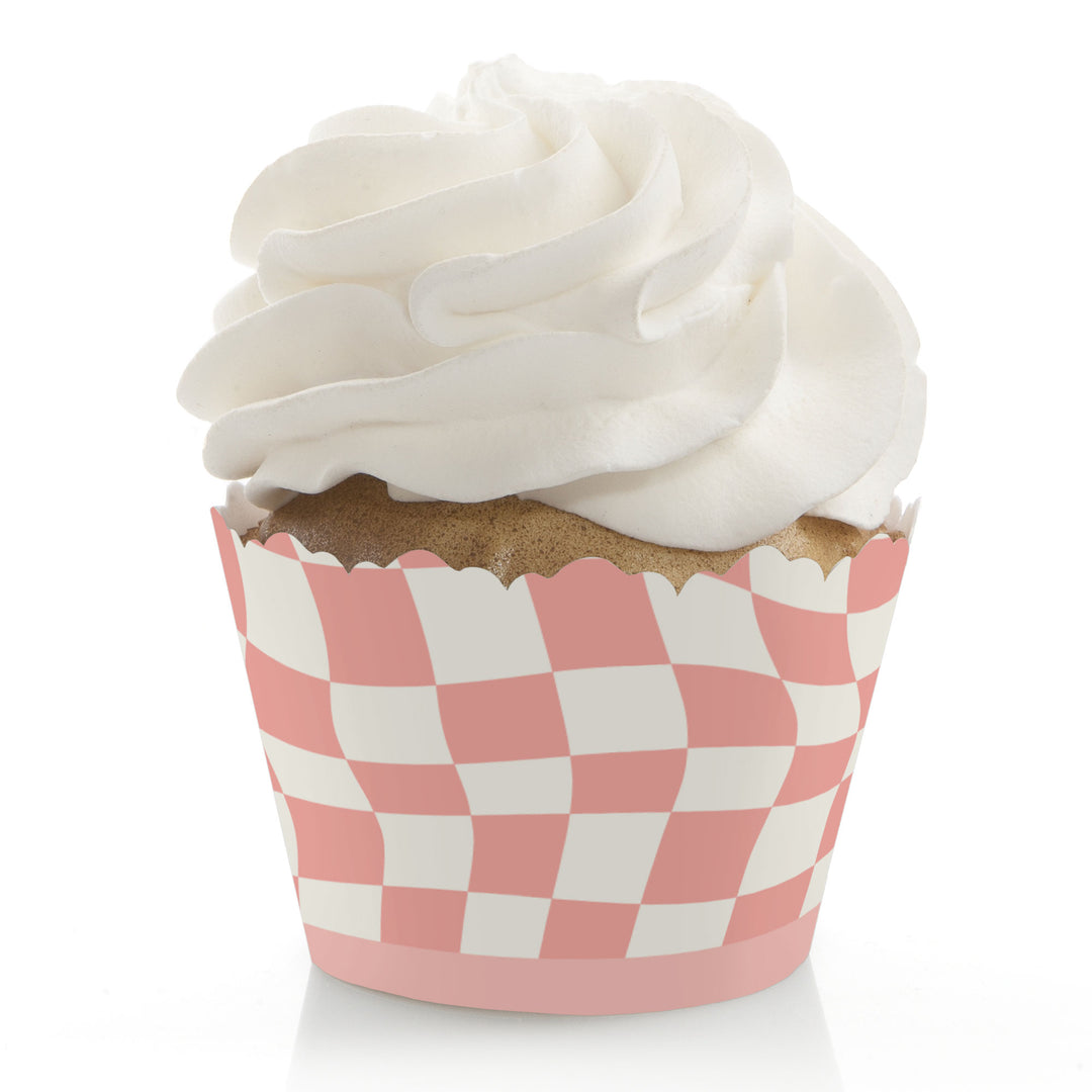 Checkered Cupcake Wrappers - 12 Ct