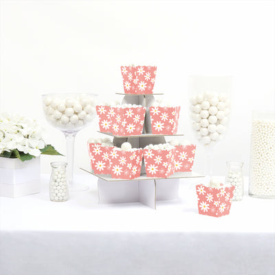 Pink Daisy Flowers - Party Mini Favor Boxes - Floral Party Treat Candy Boxes - Set of 12
