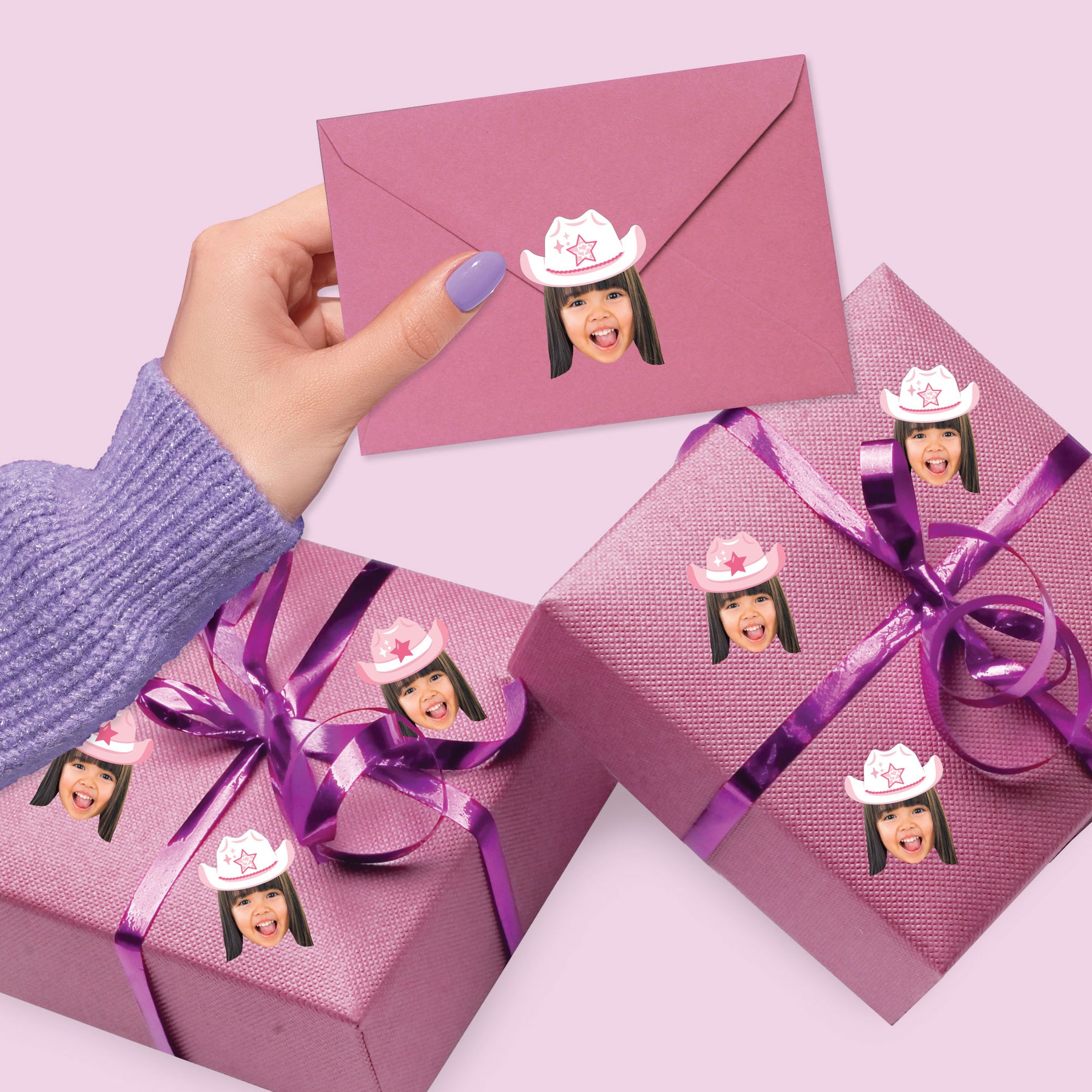 Pink Rodeo Sticker Custom Photo Pink First Rodeo - Cowgirl 1st Birthday Party Favors - Fun ...