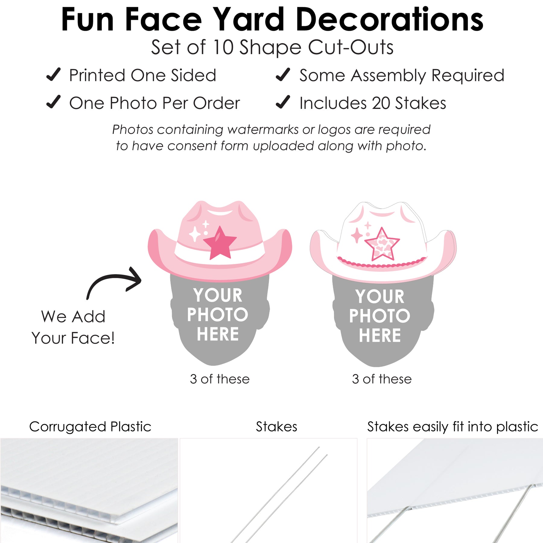 Custom Photo Pink First Rodeo - Fun Face Lawn Decorations - Cowgirl 1st Birthday Party Outdoor Yard Signs - 10 Piece | BigDotOfHappiness.com – Big Dot of Happiness LLC custom-photo-pink-first-rodeo-fun-face-lawn-decorations-cowgirl-1st-birthday-party-outdoor-yard-signs-10-piece-bigdotofhappiness-com-big-dot-of-happiness-llc