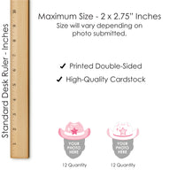 Custom Photo Pink First Rodeo - Cowgirl 1st Birthday Party Fun Face Paper Straw Decor - Set of 24