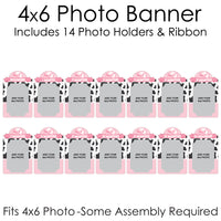 Pink First Rodeo - DIY Cowgirl 1st Birthday Decor - 1-12 Monthly Picture Display - Photo Banner