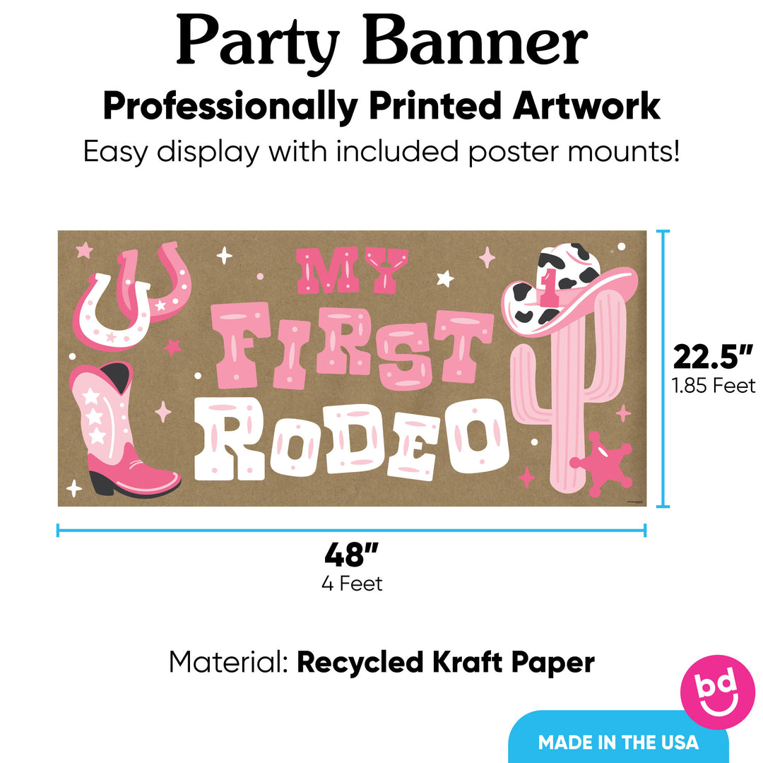 First Rodeo banner 48x22.5 inches with 8 mounts
