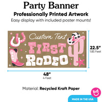 48x22.5 first rodeo kraft banner with 8 included mounts