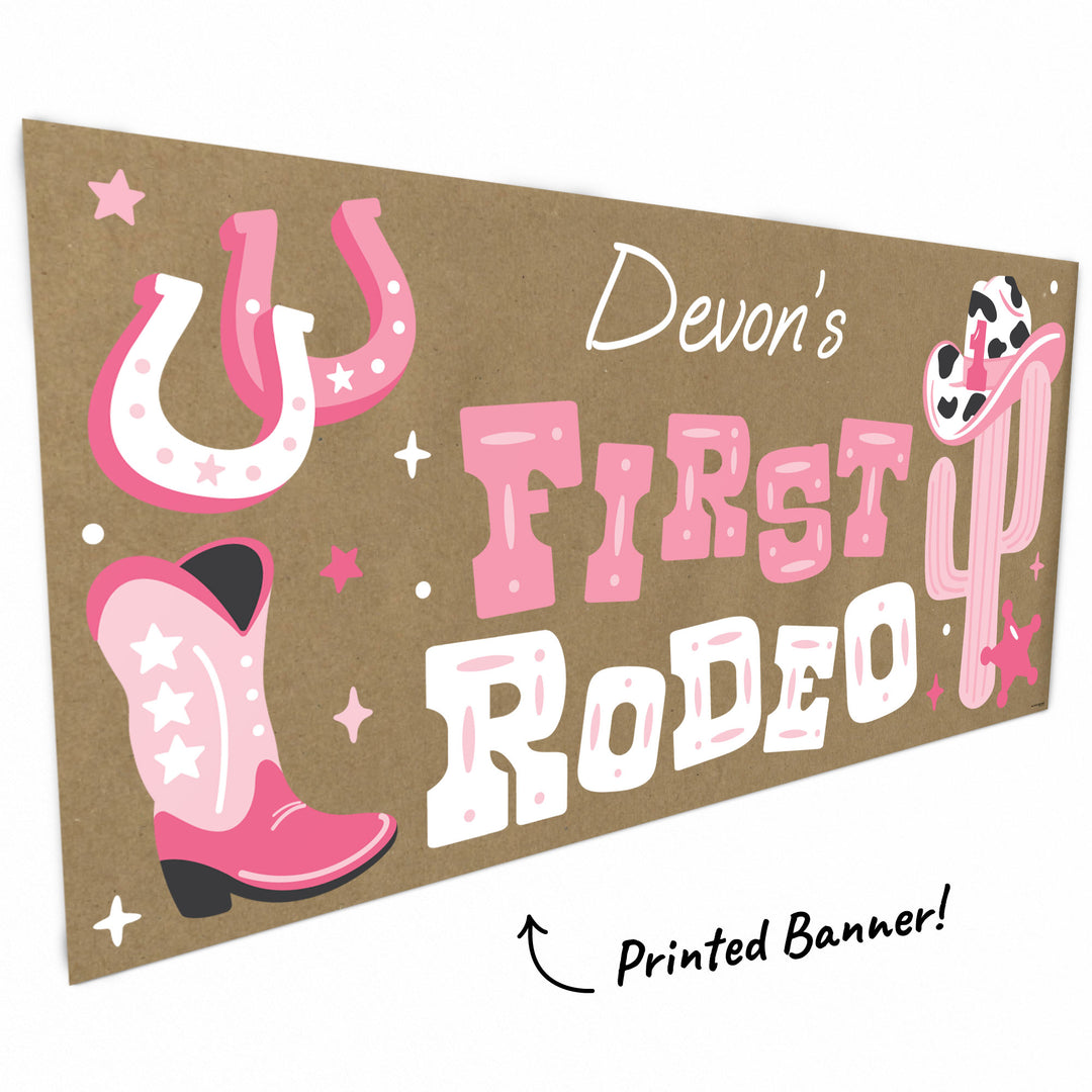 Pink cowgirl boots and cactus artwork close-up