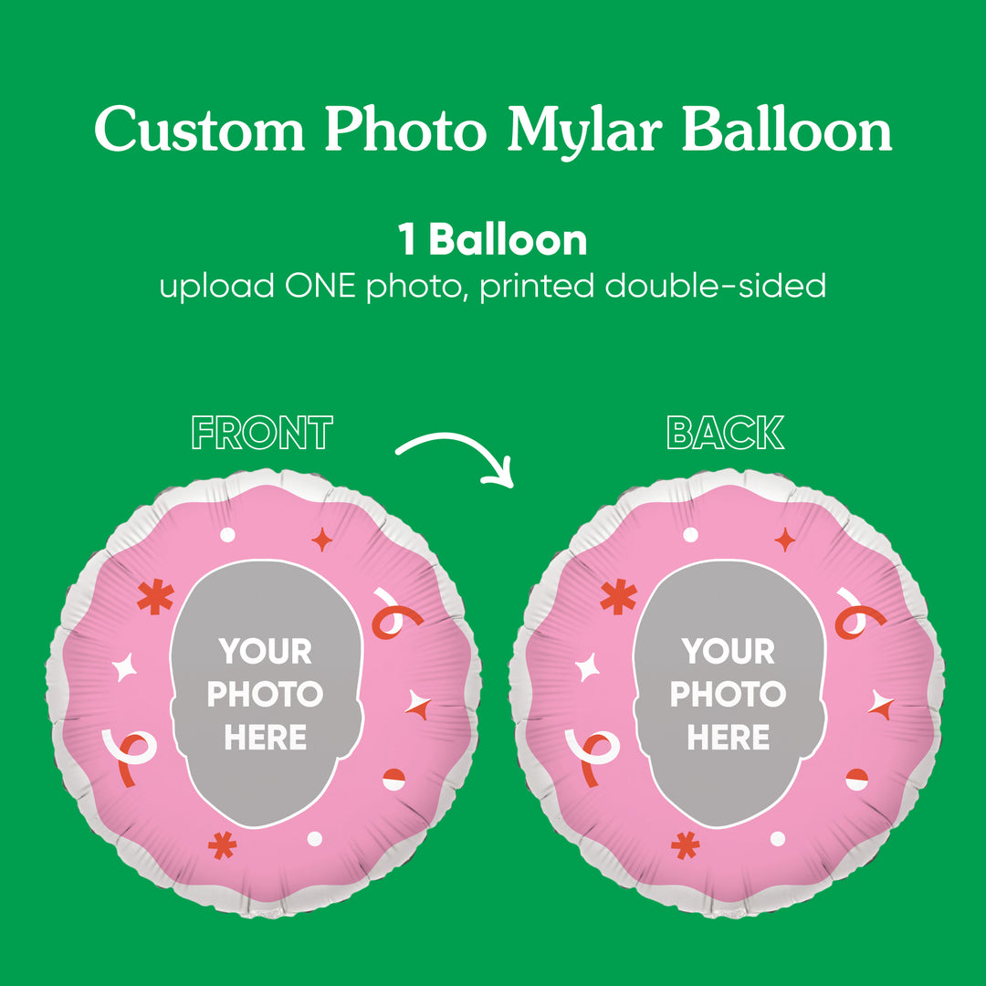 Personalized Fun Face Pink Balloon - Double Sided - 1 Ct