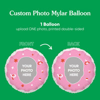 Personalized Fun Face Pink Balloon - Double Sided - 1 Ct