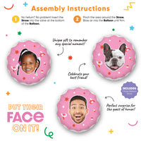 Personalized Fun Face Pink Balloon - Double Sided - 1 Ct