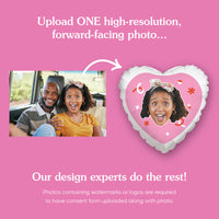 Personalized Fun Face Pink Heart Balloon – Double Sided – 1 Count