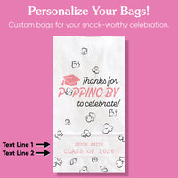 Pink personalized graduation popcorn bags
