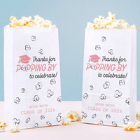 Pink personalized graduation popcorn bags 100ct