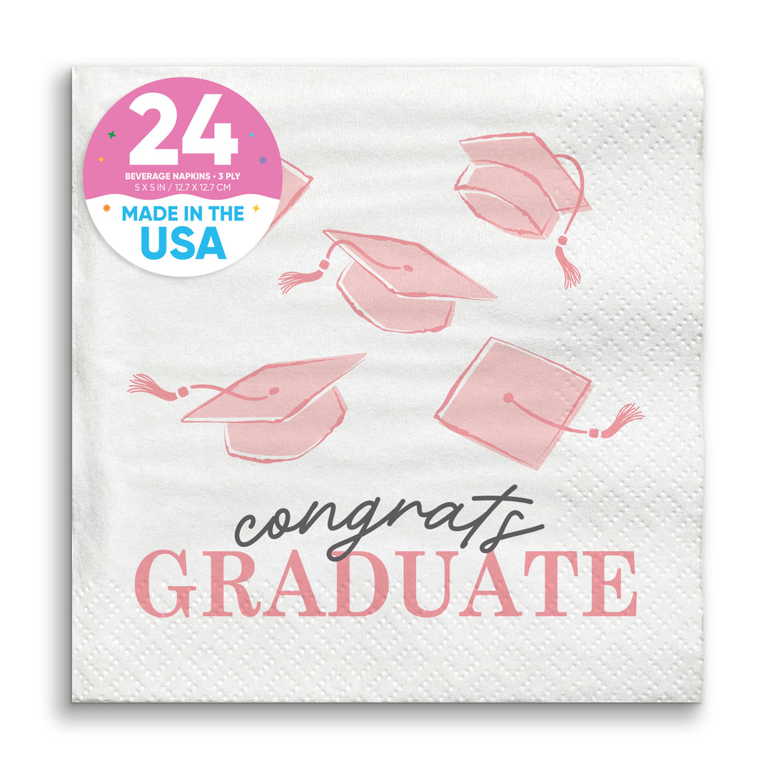 Napkins - Pink Graduation - 24 Ct