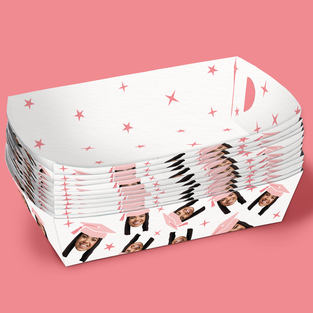 12-count Pink custom trays flat-packed