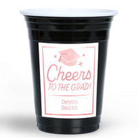 Pink personalized graduation party cups 16ct