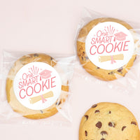 Pink One Smart Cookie graduation sticker close-up