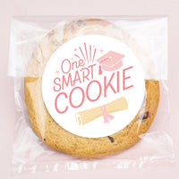 Pink Graduation Clear Cookie Bags 25ct with stickers