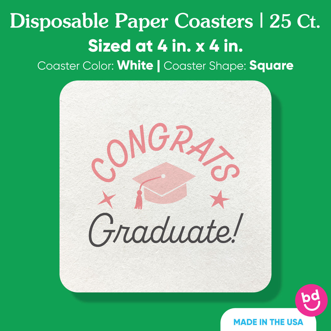 Graduation coaster pulpboard size detail