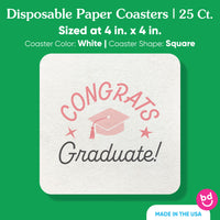 Graduation coaster pulpboard size detail