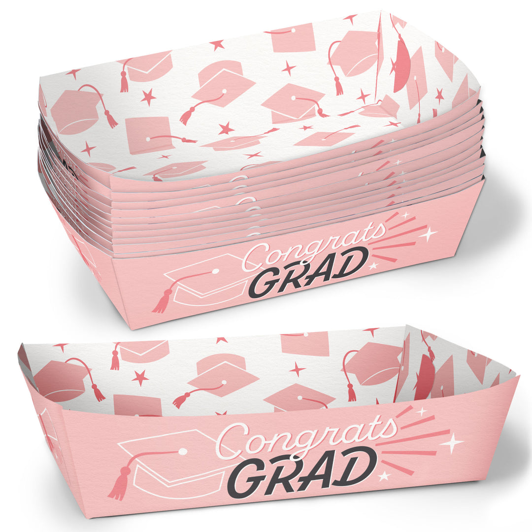 Graduation Paper Food Trays - 12 Ct