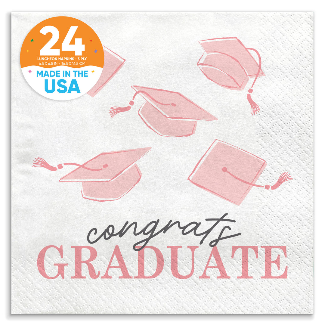 Napkins - Pink Graduation - 24 Ct