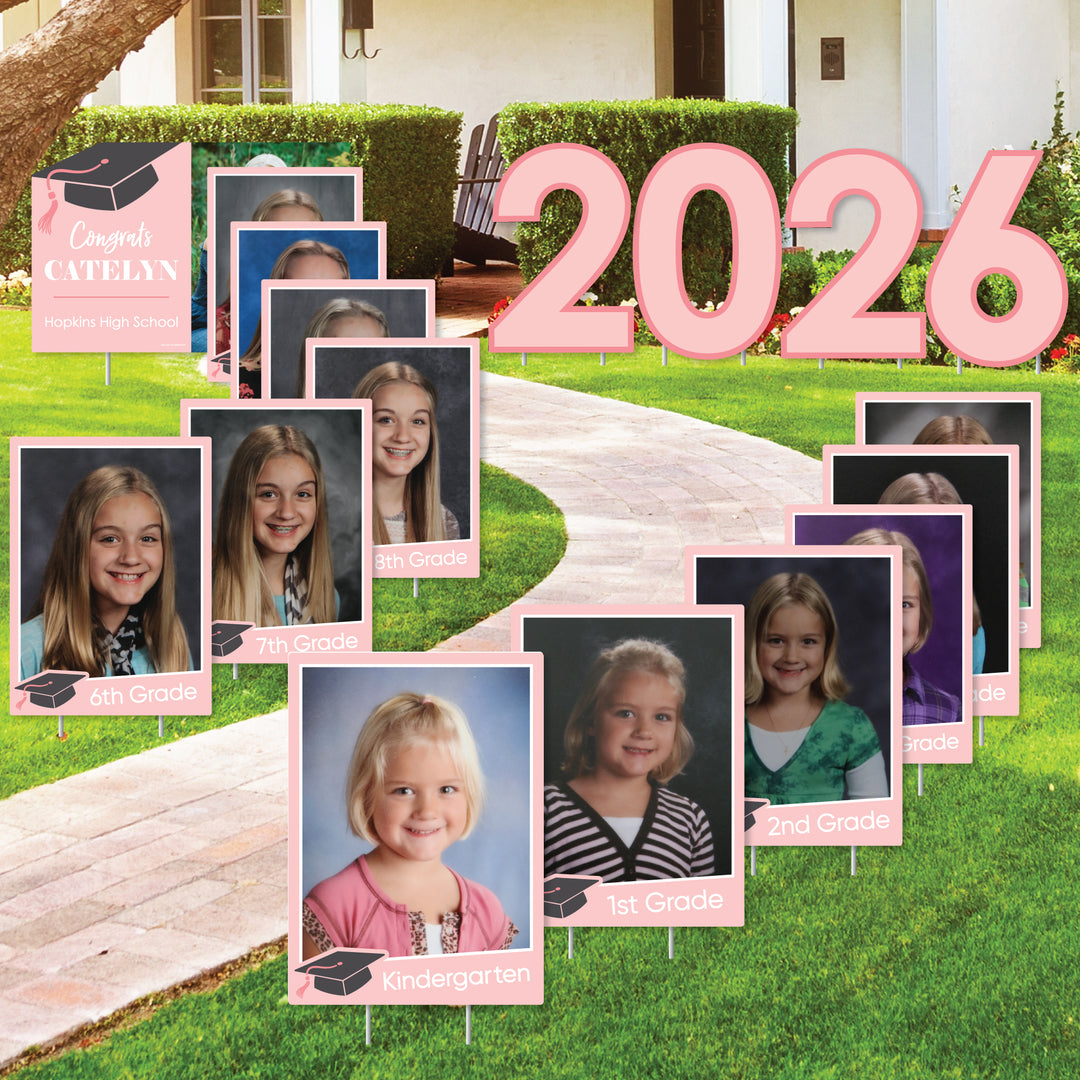Custom Photo Graduation Party Yard Sign Set