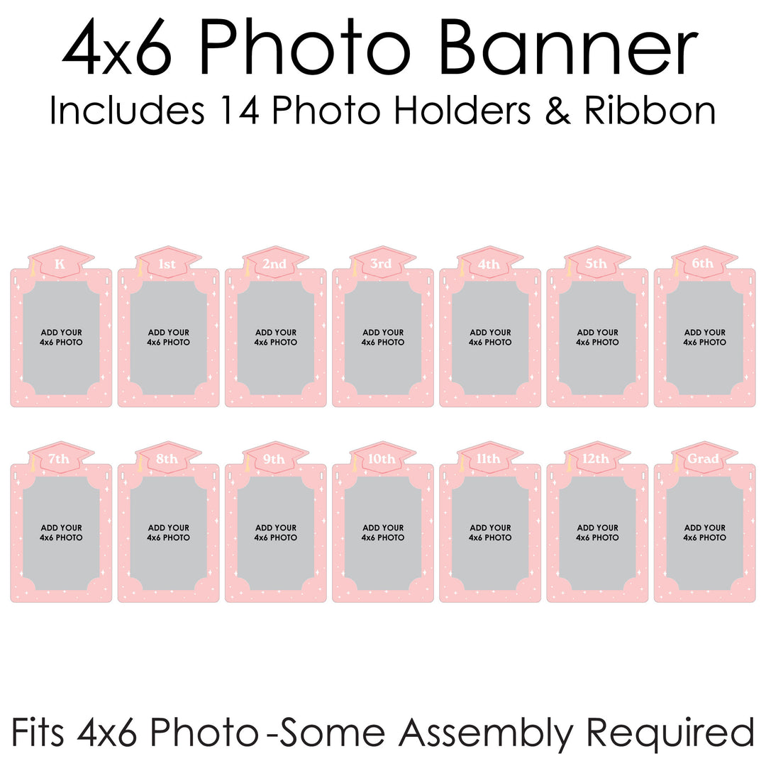 Set of 14 pastel graduation photo banner pieces