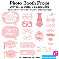 Set of 20 pastel graduation photo props included