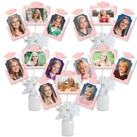 Light Pink graduation photo table toppers centerpiece kit