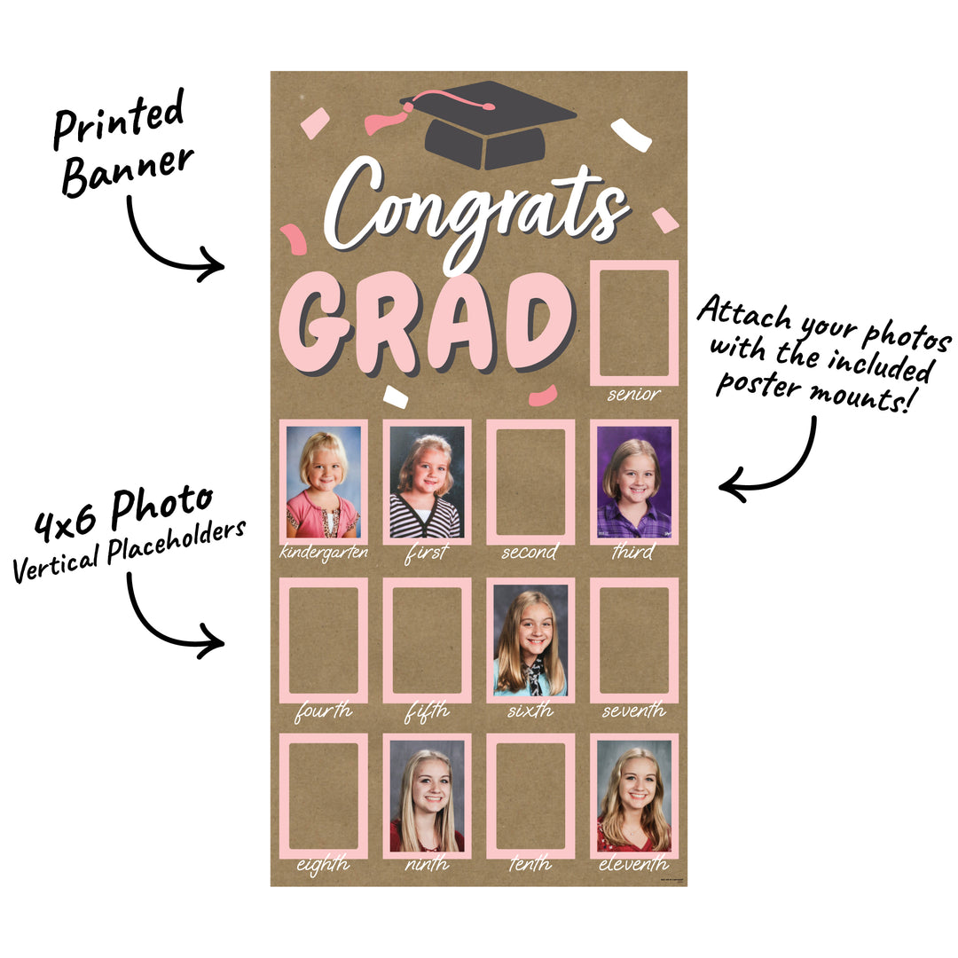 Pink Grad Kraft Photo Banner