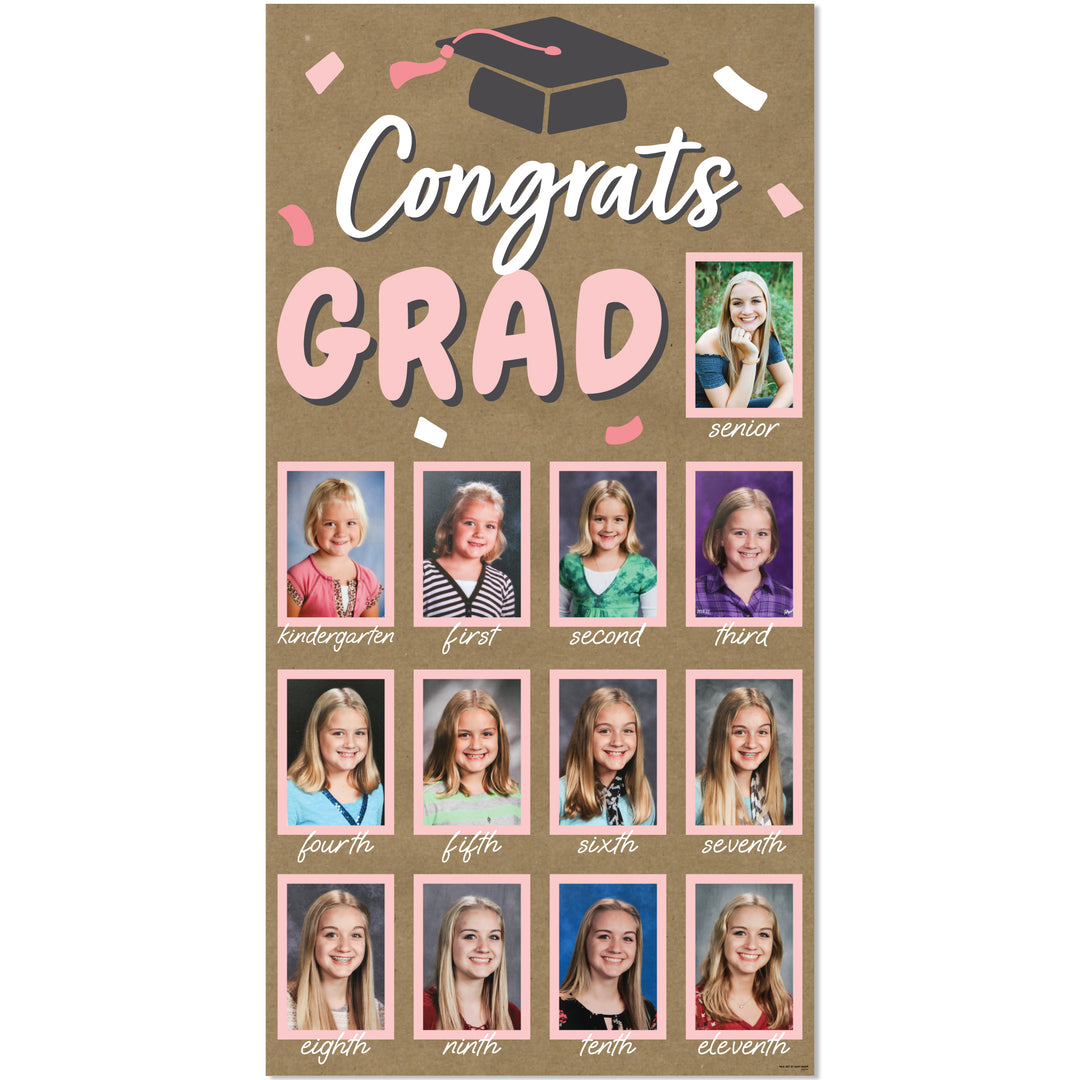 Pink Grad Kraft Photo Banner