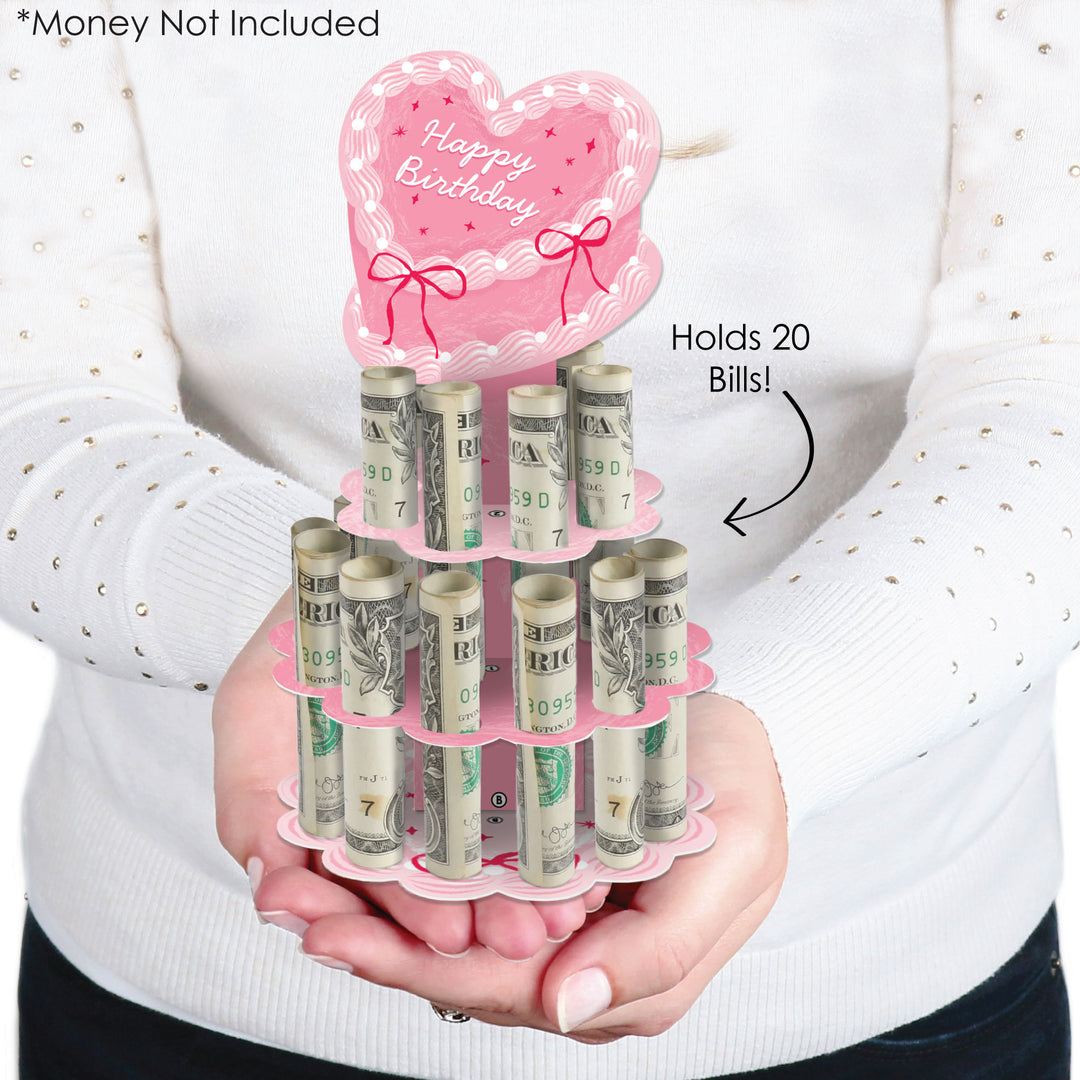 Pink Heart Cash Cake