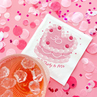 Custom Text - Pink Heart Cake Napkins - 24 Count