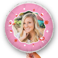 Personalized Photo Pink Balloon – Double Sided – 1 Ct