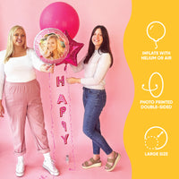 Personalized Photo Pink Balloon – Double Sided – 1 Ct