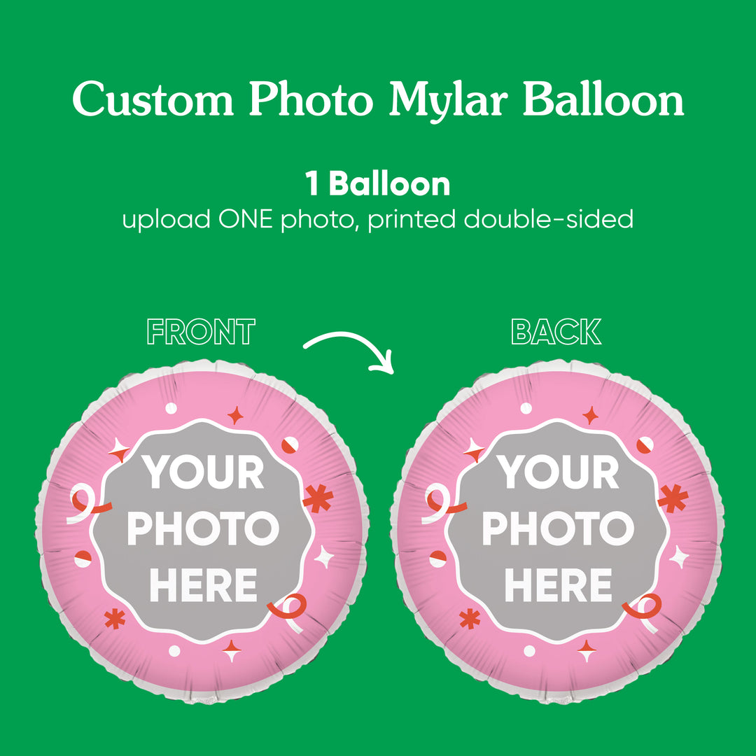 Personalized Photo Pink Balloon – Double Sided – 1 Ct