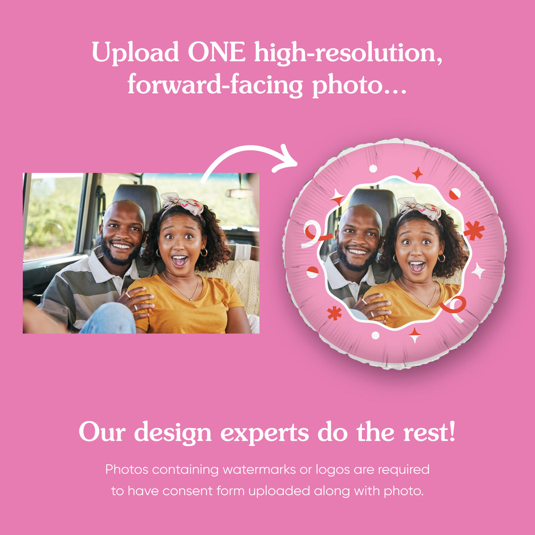 Personalized Photo Pink Balloon – Double Sided – 1 Ct