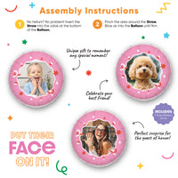 Personalized Photo Pink Balloon – Double Sided – 1 Ct