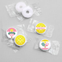 Pink Pickleball Party Candy Stickers - 1 Sheet of 108