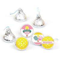 Pink Pickleball Party Candy Stickers - 1 Sheet of 108