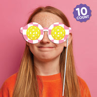 Pink Pickleball Glasses and Masks Photo Props - 10 Ct