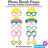 Pink Pickleball Glasses and Masks Photo Props - 10 Ct