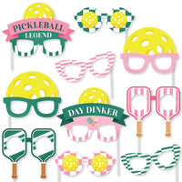 Pink Pickleball Glasses and Masks Photo Props - 10 Ct