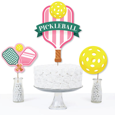 Pink Pickleball - Country Club Party Centerpiece Sticks - Table Toppers - Set of 15