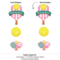 Pink Pickleball - Country Club Party Centerpiece Sticks - Table Toppers - Set of 15