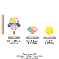 Pink Pickleball - Country Club Party Centerpiece Sticks - Table Toppers - Set of 15
